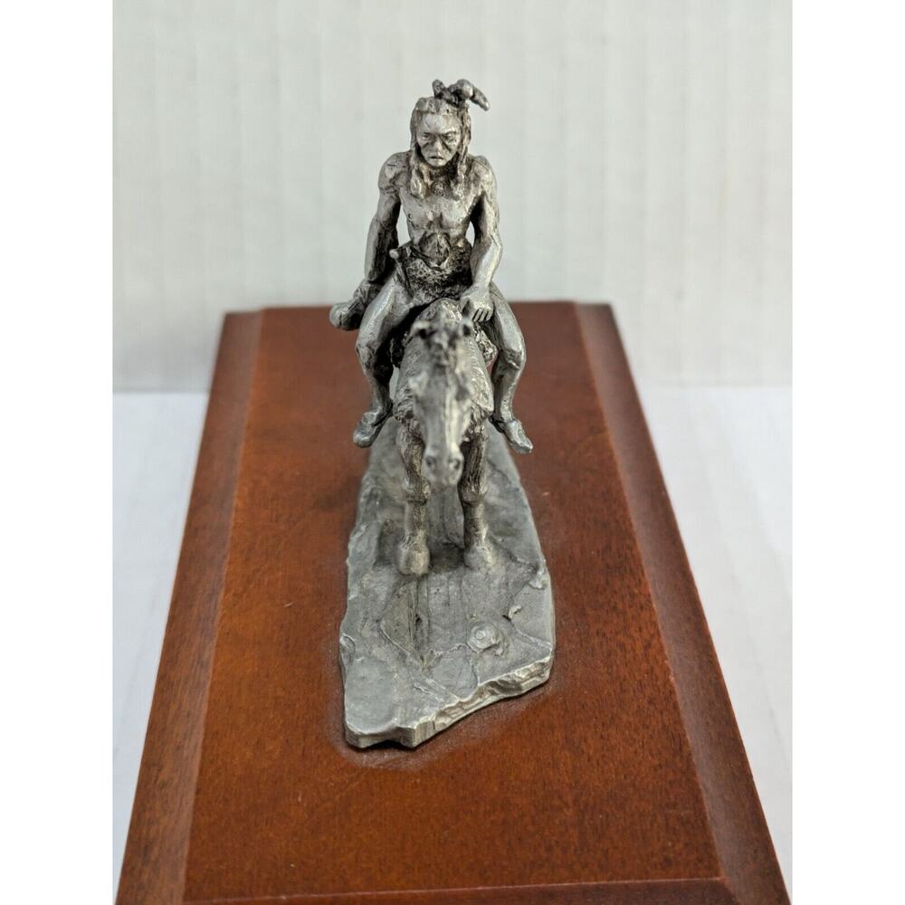 Indian on Horse SPOONTIQUE Pewter Sculpture